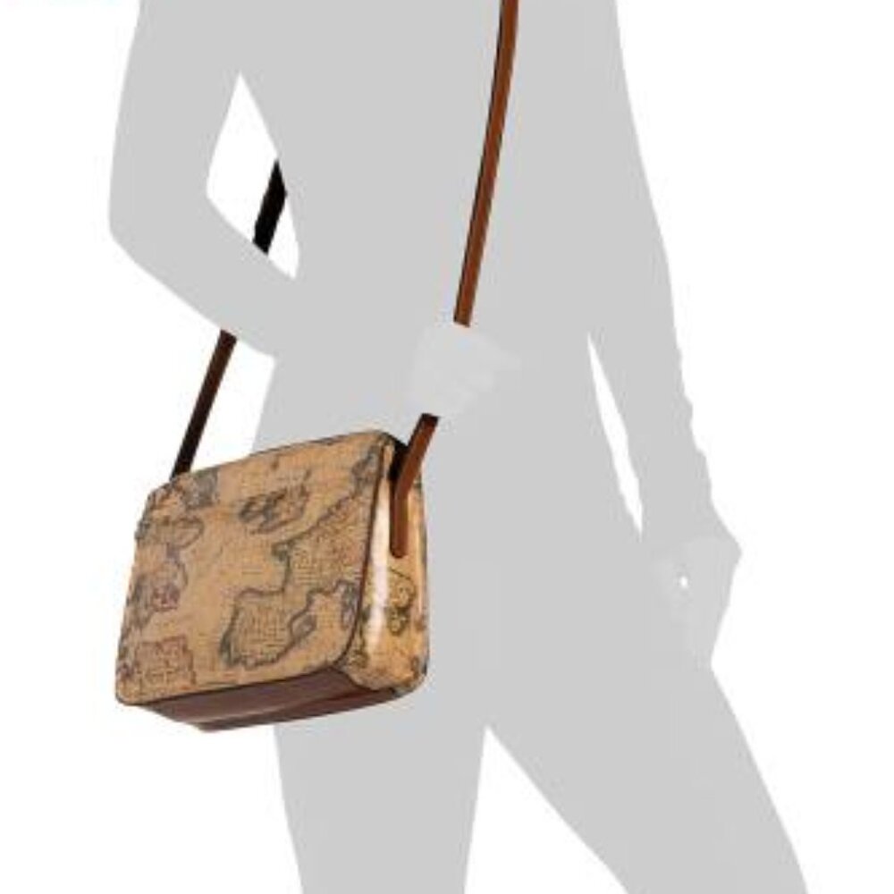 Patricia Nash Vallata Leather Adjustable Crossbody Bag European Map Print- NWT - Picture 2 of 10